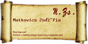 Matkovics Zsófia névjegykártya