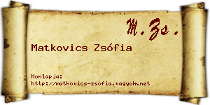 Matkovics Zsófia névjegykártya